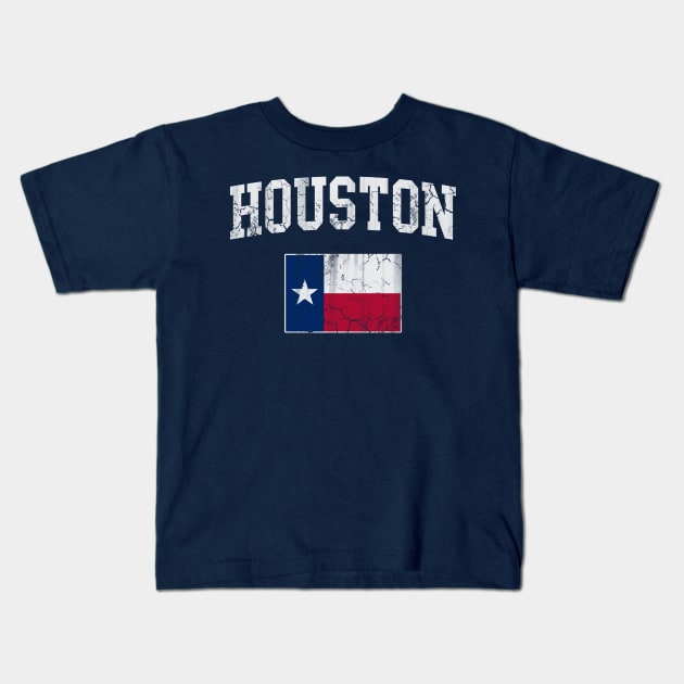 Houston Texas Flag Texan Kids T-Shirt by E